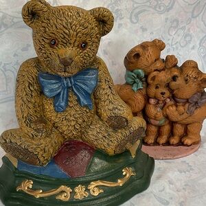 Vintage Teddy Bear door stops cast iron 1980/90s